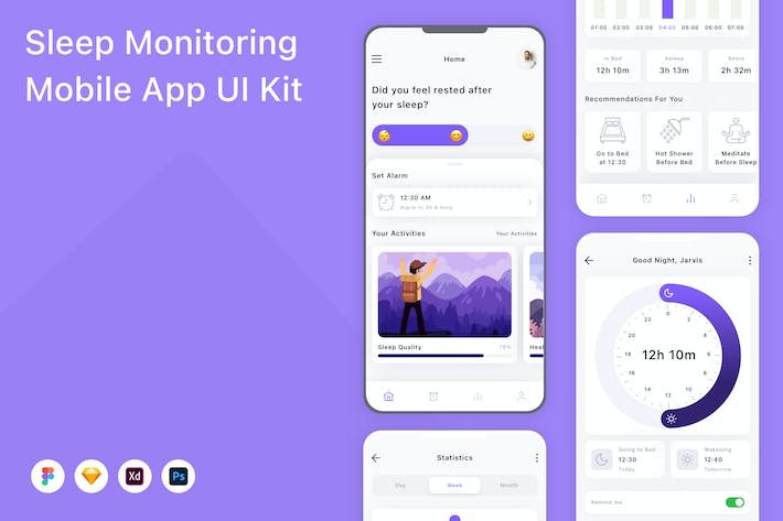 Sleep Monitoring Mobile App UI Kit