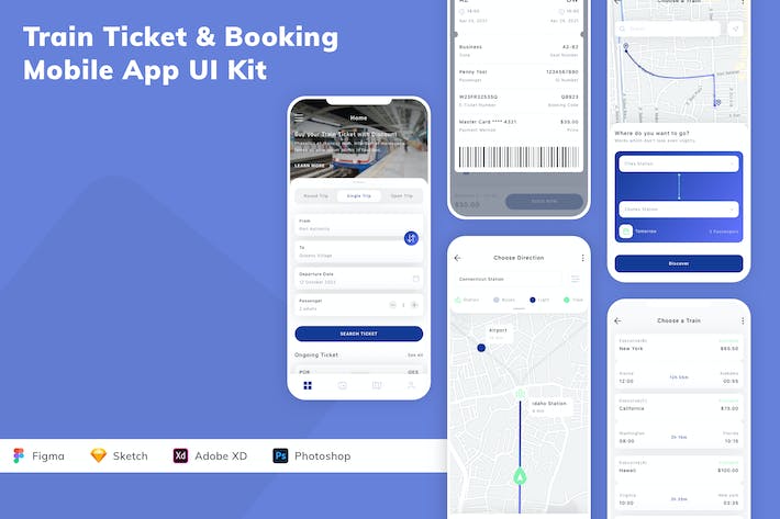 Train Ticket & Booking Mobile App UI Kit