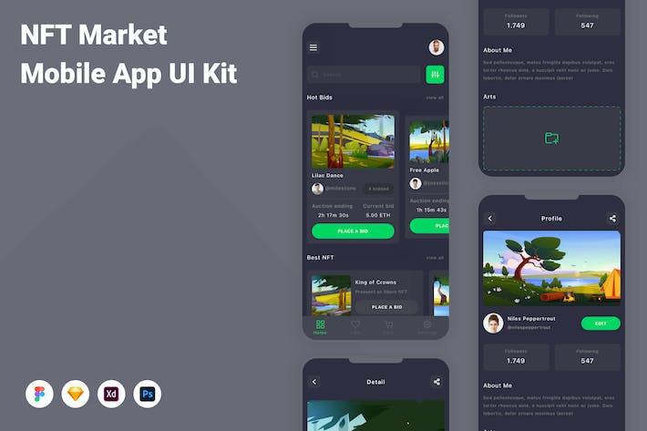 NFT Market Mobile App UI Kit