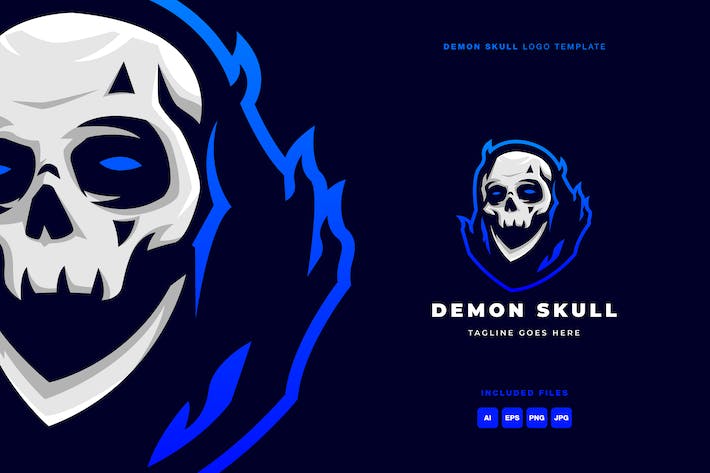 Demon Skull Logo Template