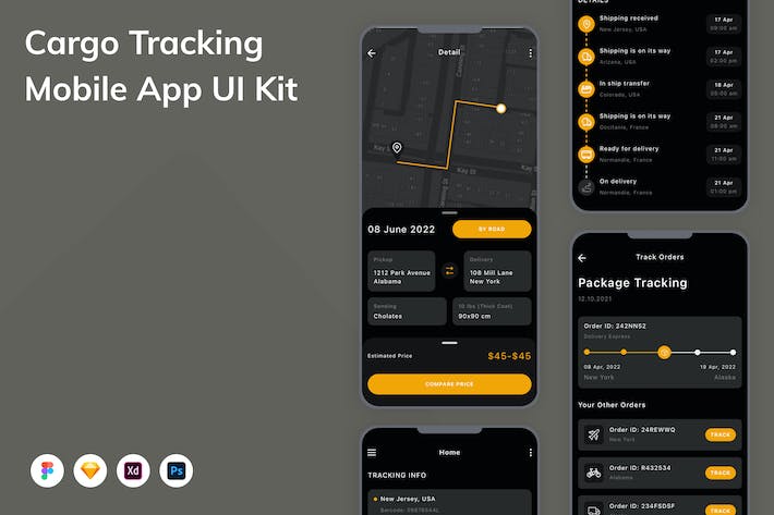 Cargo Tracking Mobile App UI Kit