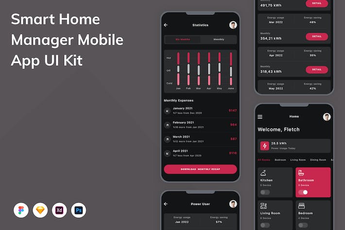 Smart Home Manager Mobile App UI Kit