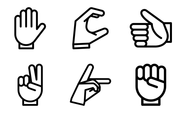 Gesture Hands Lineal 50 icons