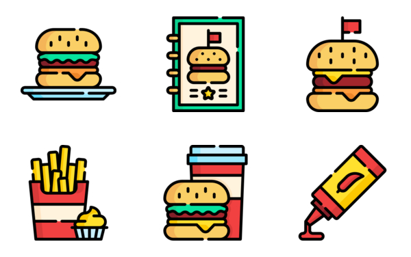 Burger Restaurant 50 icons