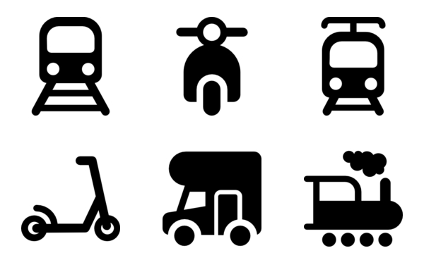 Ways of transport 22 icons