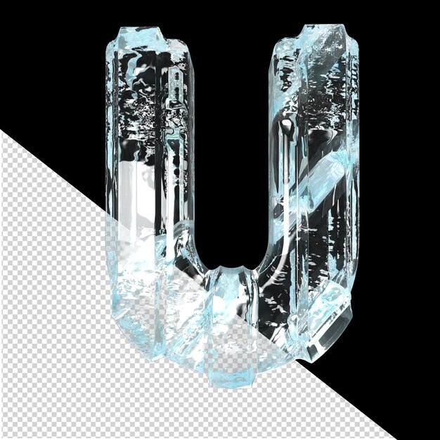 Ice symbol with thick vertical straps letter u
