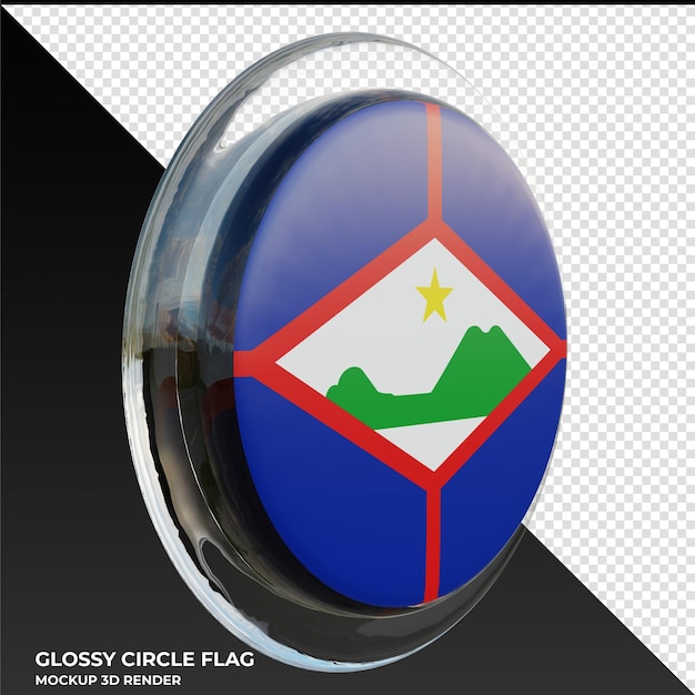 Sint eustatius0003 realistic 3d textured glossy circle flag