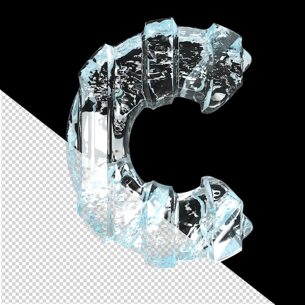 Ice symbol with thick vertical straps letter c