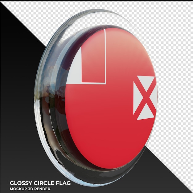 Wallis andfutuna0003 realistic 3d textured glossy circle flag