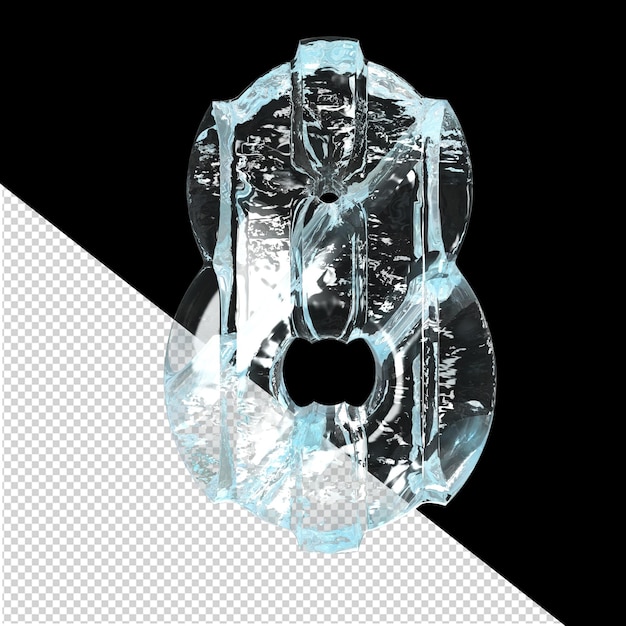 Ice symbol with thick vertical straps letter 8