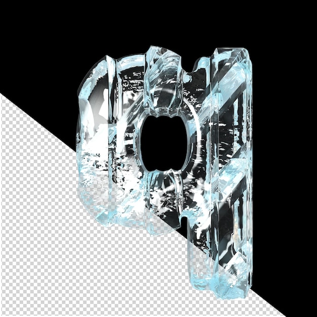 Ice symbol with thick vertical straps letter q