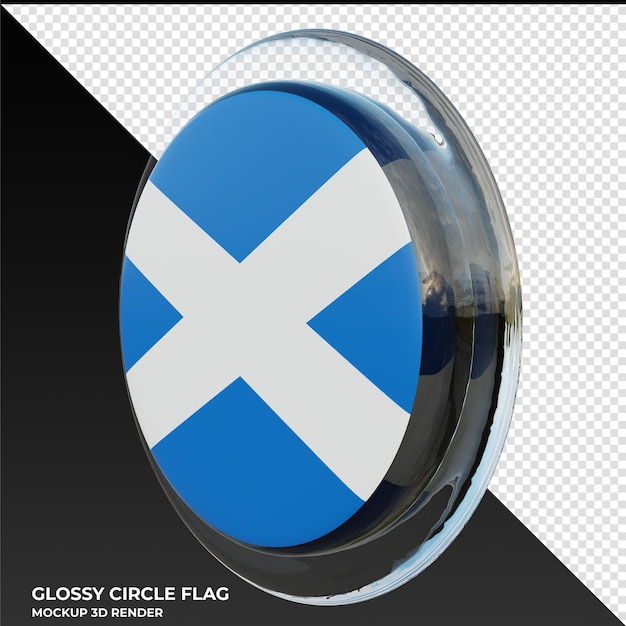 Scotland0002 realistic 3d textured glossy circle flag
