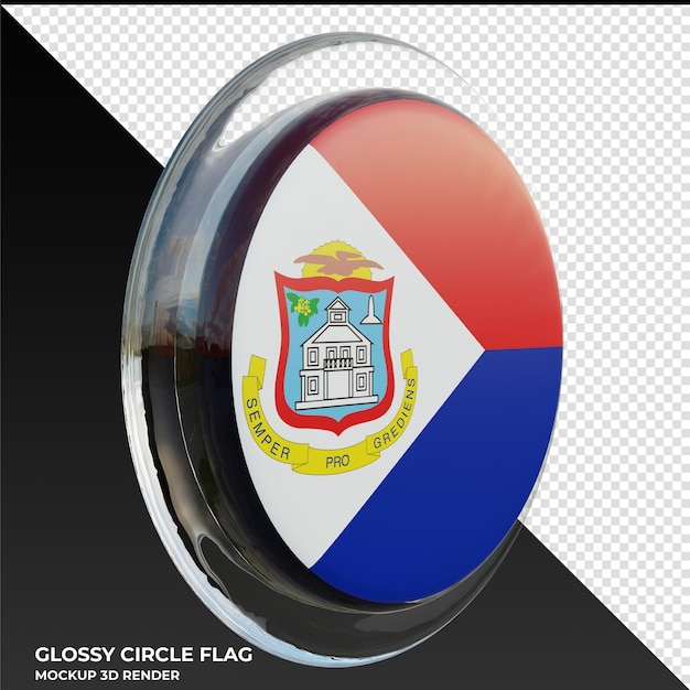 Sint maarten0003 realistic 3d textured glossy circle flag