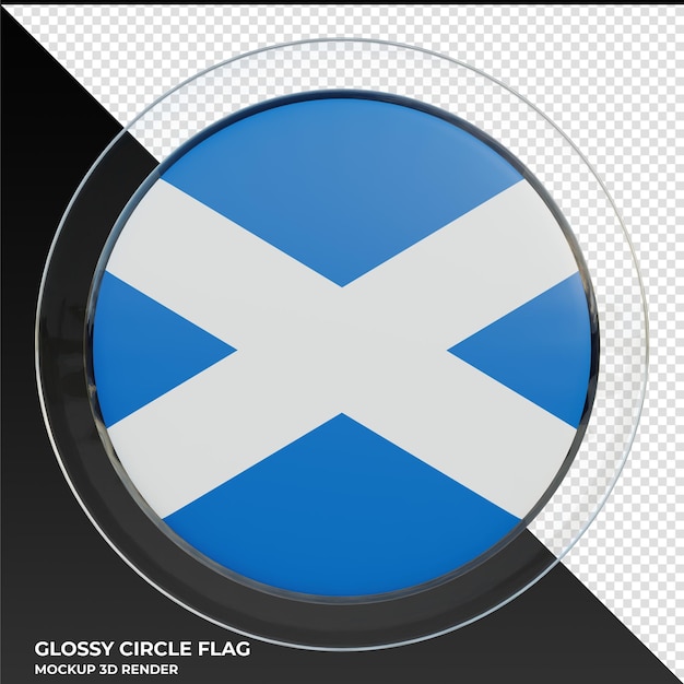 Scotland realistic 3d textured glossy circle flag